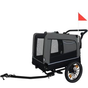 2-in-1 Bike Trailer & Push Cart for Pets - Detachable Bike Hitch & Push Handle Included - All-Terrain Wheels, Quick Release Wheel, Non-Slip Floor 2-in-1 Bike Trailer & Push Cart for Pets - Detachable Bike Hitch & Push Handle Included - All-Terrain Wheels, Quick Release Wheel, Non-Slip Floor